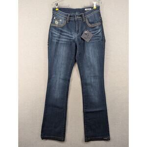 Rose Royce Blue Jeans Size 10 / 30 Boot Cut Embellished -0824G110